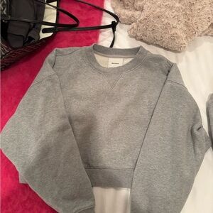 Reformation Heather Gray sweat set top small, bottoms xs